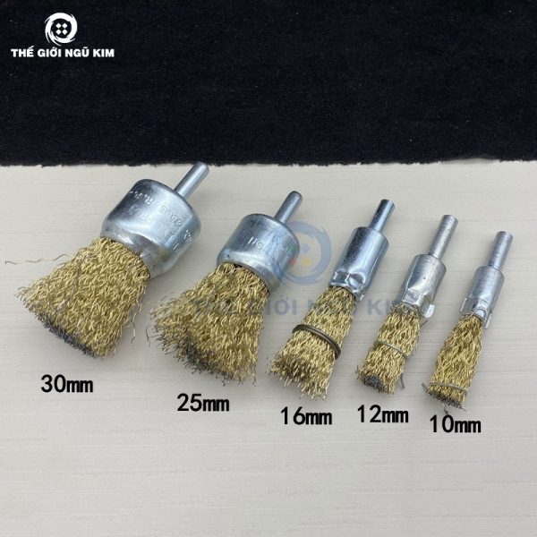 Chổi đánh rỉ sợi thép mạ đồng có cán - Hình ảnh 2