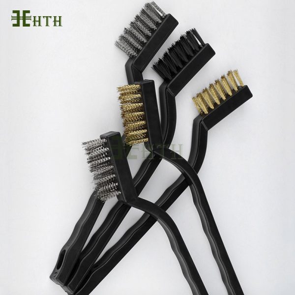 Bàn chải đánh rỉ sét sợi thép tay nhựa - Hình ảnh 3