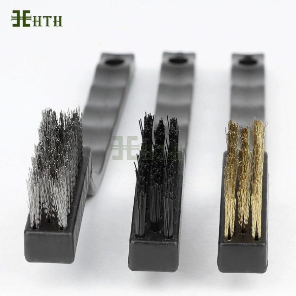 Bàn chải đánh rỉ sét sợi thép tay nhựa - Hình ảnh 4
