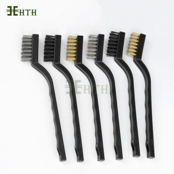 Bàn chải đánh rỉ sét sợi thép tay nhựa - Hình ảnh 6