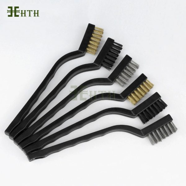 Bàn chải đánh rỉ sét sợi thép tay nhựa