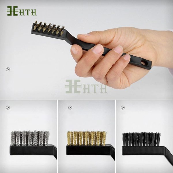 Bàn chải đánh rỉ sét sợi thép tay nhựa - Hình ảnh 2