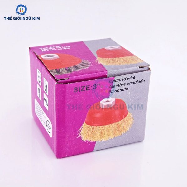 Chổi cước đánh rỉ 3inch sợi vàng - Hình ảnh 2