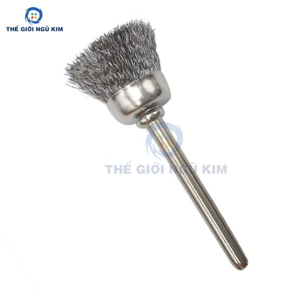 Chổi đánh rỉ sợi thép, sợi đồng mini, cán 3mm - Hình ảnh 7