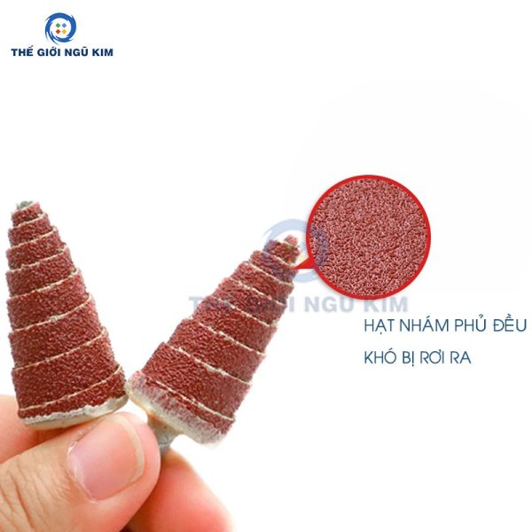 Đầu mài nhám hình nón có cán 6*16*40mm - Hình ảnh 3