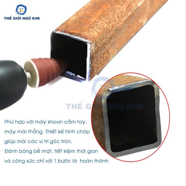 Đầu mài nhám hình nón có cán 6*16*40mm - Hình ảnh 2